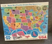 Re-marks Map Of USA Deluxe Jigsaw Puzzle With 850 Whimsy Pieces 24" X 36" Sealed