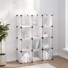vidaXL Storage Cube Organiser with 12 Cubes and Doors Transparent PP BMG