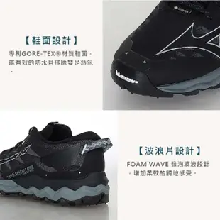 【MIZUNO 美津濃】WAVE DAICHI 7 GTX 男慢跑鞋-訓練 美津濃 黑灰白(J1GJ225651)