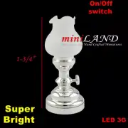 Tulip table LED LAMP Dollhouse miniature light battery on/off 1:12 SILVER bright