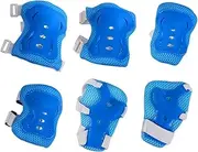 BESPORTBLE Comprehensive Boys and Girls Sports Protection Kit 6pcs Elbow Wrist Guards Knee Cap for Cycling Roller Skating 4-16 Year Olds