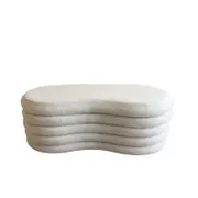 Finian Modern Stylish Boucle Fabric Storage Ottoman Bench Foot Rest White