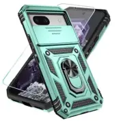 for Google Pixel 8A Case with HD Screen Protector & Slide Camera Cover & Green