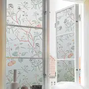 Flower Bird Privacy Window Film Static Clings Glass Window