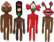 Siren Head Plush Collection - Big Mouth, Clock, Poop, Traffic Light Stuffed Toys
