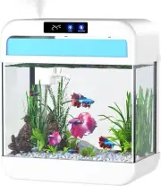 Fish Tank Aquarium 2.2 Gallon Betta Fish Tank with 7 Color Light Humidifier