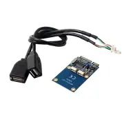 1Pack Mini PCI-E PCI Express to 5 Pin Dual USB 2.0 Adapter Riser Card Extender b