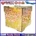 LF# Tulip Night Light Handmade DIY Magic Cube Tulips Flower Table Lamp Mirror(1A
