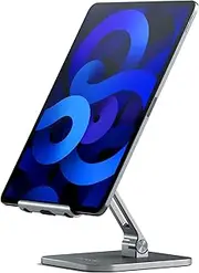 Satechi Aluminum Desktop Stand - Adjustable Tablet Mount with Protective Grips - Compatible with All iPad and Tablet Models, iPad Pro M2/ M1, iPad Air M1, iPad Mini, iPhones 16/15/14/13/12 and More