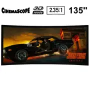 Visualax 135" inch Fixed Frame Acoustic Transparent Curve Projector Screen2.35:1