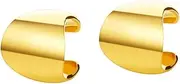 [COLLBATH] 1 Pair Fashion Simplicity Metal Earclips Delicate Polished Earrings Elegant Charming Ear Jewelry for Women Ladies (golden)