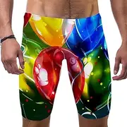 [FNETJXF] Mens Swim Briefs, Mens Bikini Swimwear, Happy Birthday Colorful Balloon Pattern