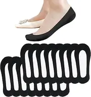 [FBIEE88TR] 8 Pairs Non Slip Invisible Boat Socks, No Show Socks Ultra Low Cut Liner Hidden Sock(Black)