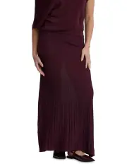 [Oxford] Poppy Knitted Skirt in Plum