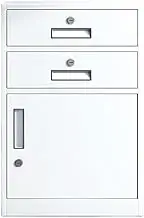 Filing Cabinet 3 Layer Large Capacity File Cabinet Office File Data Organizing Cabinet Balcony Storage Storage Cabinets with Locks File Storage Cabinets(White)