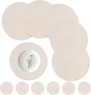 Neween Round Placemats Set of 6, 34 cm Heat Resistant Round Braided Table Mats with Coasters Set of 6 Washable Woven Place Mats for Indoor Outdoor Dining Kitchen Table (Beige)