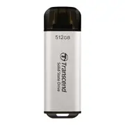 Transcend ESD300C 512 GB Portable Solid State Drive - External - Silver - Desktop PC, Notebook, Tablet, Smartphone, Gaming Console Device Supported -