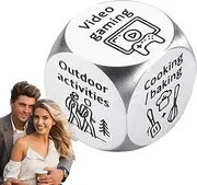 Stainless Steel Decision Dice,Date Night Creative Dice Game Couples Decision Dice - Funny Novelty Toys Ideas Game Accessories for Valentines Day