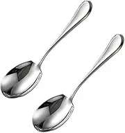Txhlyx Serving Spoons Set,18/10 Stainless Steel Serving Utensils for banquet serving, buffets, family reunions,8.1x2.3 inches,Pack of 2