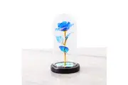 Vistara ROSE WITH LED LIGHTS IN GLASS DOME-BLUE 24cm Mother's Day Wedding Gift
