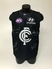 CARLTON PREMIERSHIP CAPTAINS SIGNED - NICHOLLS KERNAHAN JESAULENKO FITZPATRICK