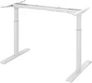 Artiss Electric Laptop Standing Desk Height Adjustable Sit Stand Desks 150cm X 60cm Desktop Table Office Study Computer Workstation (Grey Top + White Frame) Dual Motor Whole Piece Monitor Riser