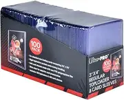 Ultra PRO 3" x 4" Clear Regular TopLoaders for Cards with Card Sleeves Bundle Standard Size 100ct Trading Baseball Toploader Card Sleeve Protectors