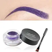 MAEPEOR 12 Colors Eyebrow Pomade Full-pigmented Long Lasting Waterproof Eyebrow Cream Gel Filling & Shaping Tinted Eyebrows Enhancers with Brush for Daily or Cosplay (12 Purple)