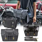 Motorcycle Travel bag Waxed Canvas Leather Saddlebags For Yamaha Kawasaki