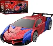 Spider Toys for Boy 4-6, Rc Cars, Transforming Robot Car, Button Transformation to Robot with Flashing Light 2.4Ghz, 360 Degree Spins and Stunts for Boys Age 8-12