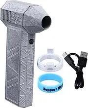 GRCFUMO 130000 RPM Jet Dry Mini Blower, Portable Mini Hand Jet Blower, Powered Mini Jet Blower for Outdoor Washing Cars Computers Keyboards Grey