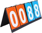 jamgeery Scoreboard - Four-Digit Scoreboard Flipper | Multi-Function Match Score Keeper Four Digits for Sports Games Including Table Tennis Golf Pool Darts