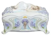 Sleeping Maiden W/Violet Trinket Box - Home Accent.