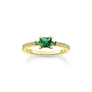 THOMAS SABO Ring with green and white stones gold