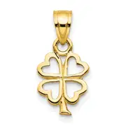 10K Yellow Gold Four Leaf Clover Charm