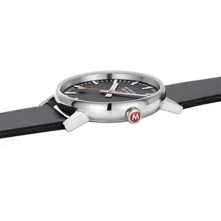 MONDAINE 瑞士國鐵evo2 時光走廊腕錶 黑面皮錶帶 / 43120LB / 43mm