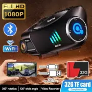 Motorcycle Helmet Bluetooth Headset HD Dashcam Camera 32GB WiFi Video Recorder