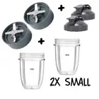 2x Small Cups + Blades + Flip Lids Accessories for Nutribullet Nutri Bullet