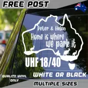 Home Is Where We Park Sticker Decal Window UHF 18/40 Caravan Australia Adventure