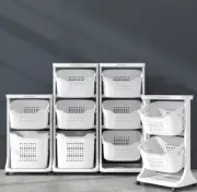 3-4-5 Tier Laundry Hamper Basket Sorter Clothes Storage Organizer Rolling Cart