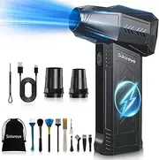 Solareye Compressed Air Duster - 180000RPM Electric Air Duster - Cordless Air Blower Rechargeable - 3 Gears Adjustable Jet Dry Blower with Brushless Motor for Cleaning Keyboard, PC, Car, Home, Outdoor