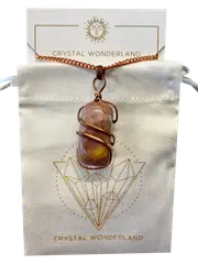 Infinity Loop Crystal Tumbled Collection Mookaite Pendant Necklace Copper