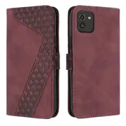 Samsung Galaxy A03 166Mm Case, PU Leather Flip Cover Magnetic Clasp Design Wallet Card Slots Stand Case - Red