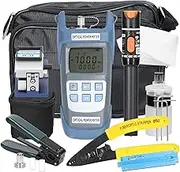 Fiber Optic FTTH Tool Kit Optical Power Meter Fiber Cleaver Wire Stripper Optical Fiber Cold Connection Tools Set with Storage Bag QIUNI