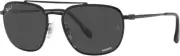 Ray Ban Unisex Chromance Square Sunglasses Black Dark Grey Polarized RB3708 56mm