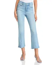 Good American Mid Rise Skinny Fit Cropped Mini Bootcut Jeans in Indigo