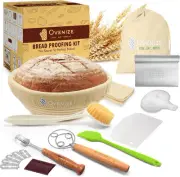 Banneton Bread Proofing Basket Set 16, Making kit for Sourdough | Made 100% and