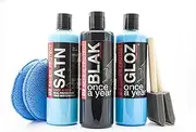 GLOZ, The Permanent PROTECTANT - Restorer Plastic and Vinyl, Renew Color, Prevents Tire Dry Rot - Weatherproof, UV Block, Dry-Seal KIT Shop Set 16oz X 3