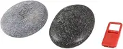 MUELODSIC 2 Pack Hand-Painted DIY Natural Pebbles with Bracket Set for Decorative Rocks