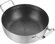 Stainless Steel Stockpot, Honeycomb Stainless Steel Sauce Pot Non-Stick Hot Pot Soup Wok Cooking Pan Induction Stock Pot 18cm